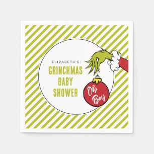 Dr. Seuss   Oh Boy Grinch Baby Shower Napkin