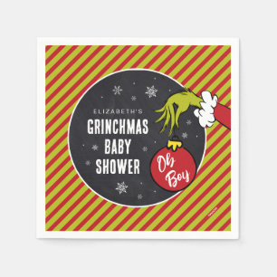 Dr. Seuss   Oh Boy Grinch Baby Shower Napkin