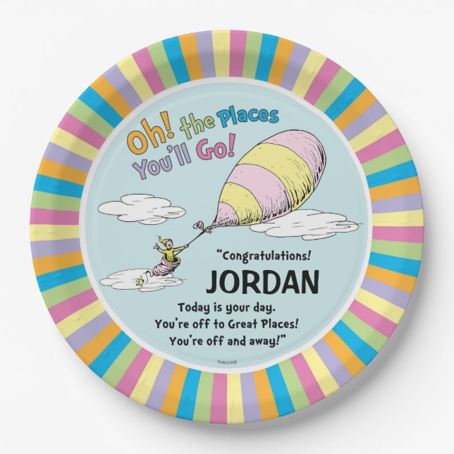 Dr. Seuss | Oh! The Places You'll Go! Paper Plate (Front)
