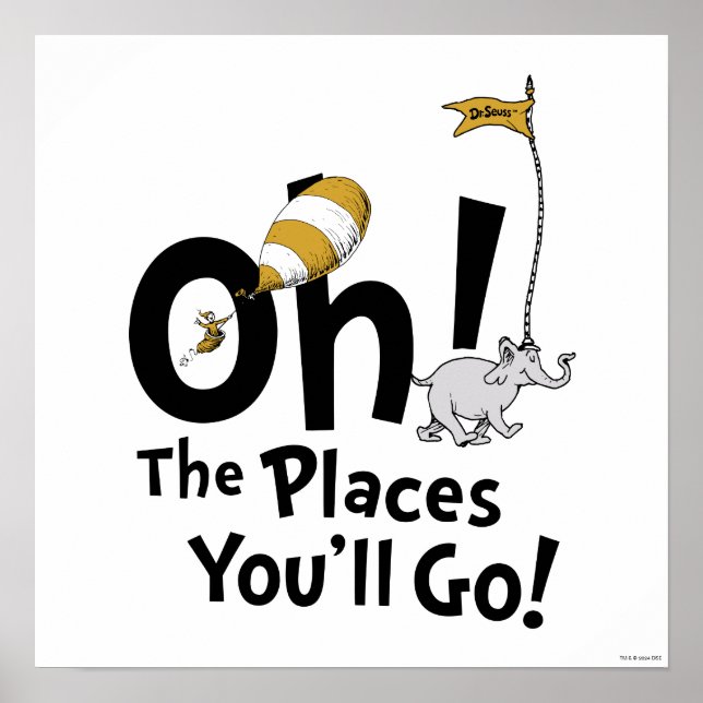 Dr. Seuss | Oh, The Places You'll Go! Retro Poster (Front)