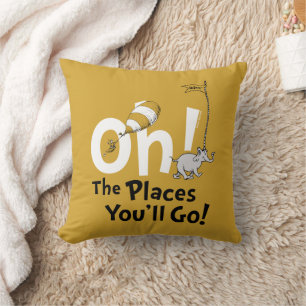 Dr. Seuss Oh, The Places You'll Go! Retro Throw Pillow