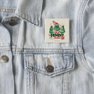 Dr. Seuss   Old Grinch Claus 2 Inch Square Button