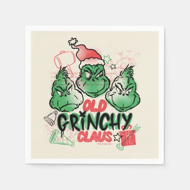 Dr. Seuss | Old Grinch Claus Napkin (Front)
