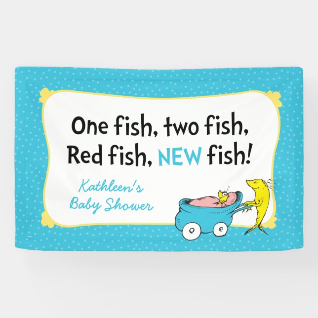 Dr. Seuss | One Fish - Boy Baby Shower Banner (Horizontal)