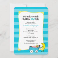 Dr Seuss | One Fish - Boy Baby shower Invitation