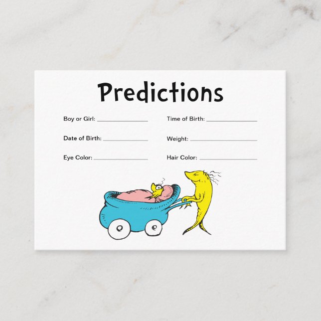 Dr. Seuss | One Fish - Girl Baby Predictions Enclosure Card (Front)