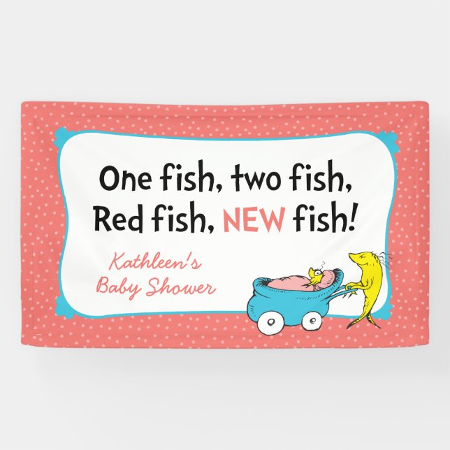 Dr. Seuss | One Fish - Girl Baby Shower Banner (Horizontal)
