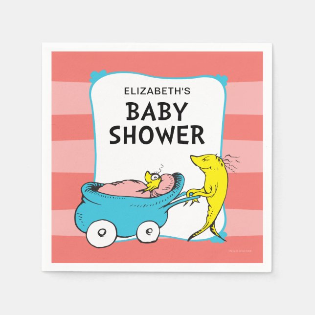 Dr. Seuss | One Fish - Girl Baby Shower Napkin (Front)