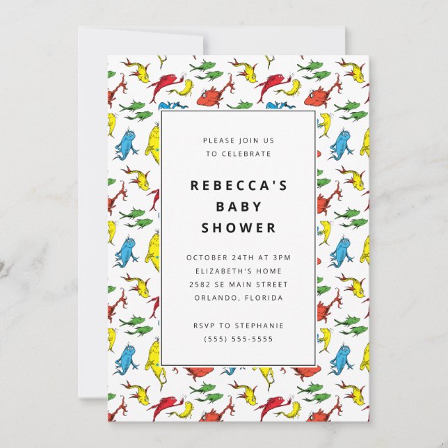 Dr. Seuss - One Fish, Two Fish | Baby Shower Invitation (Front)