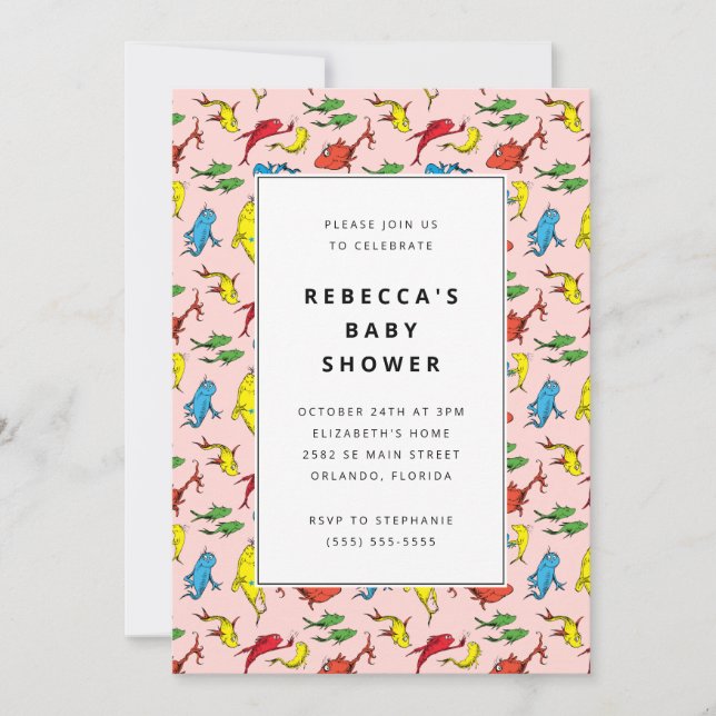 Dr. Seuss - One Fish, Two Fish | Baby Shower Invitation (Front)