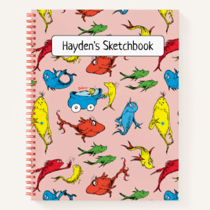 Dr. Seuss   One Fish Two Fish Pattern Drawing Notebook