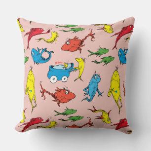 Dr. Seuss   One Fish Two Fish Pattern Throw Pillow