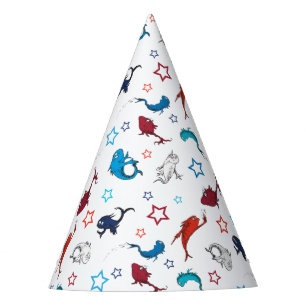 Dr. Seuss One Fish Two Fish Star Pattern Party Hat