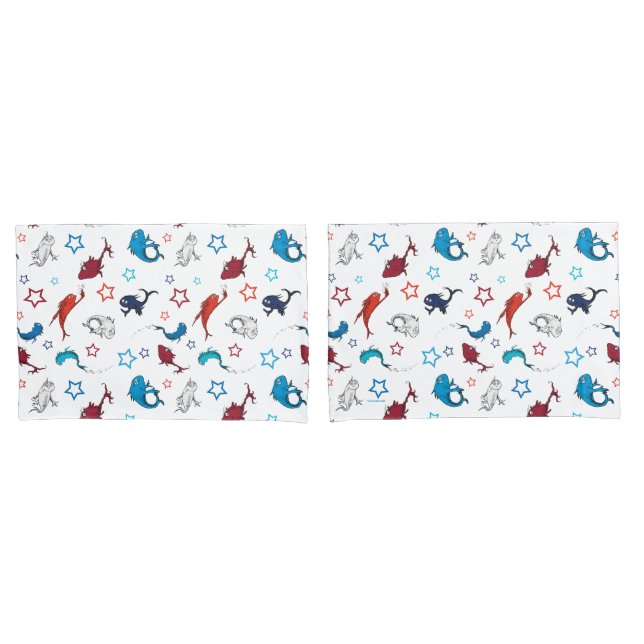 Dr. Seuss | One Fish Two Fish Star Pattern Pillowcase (Front-Set)