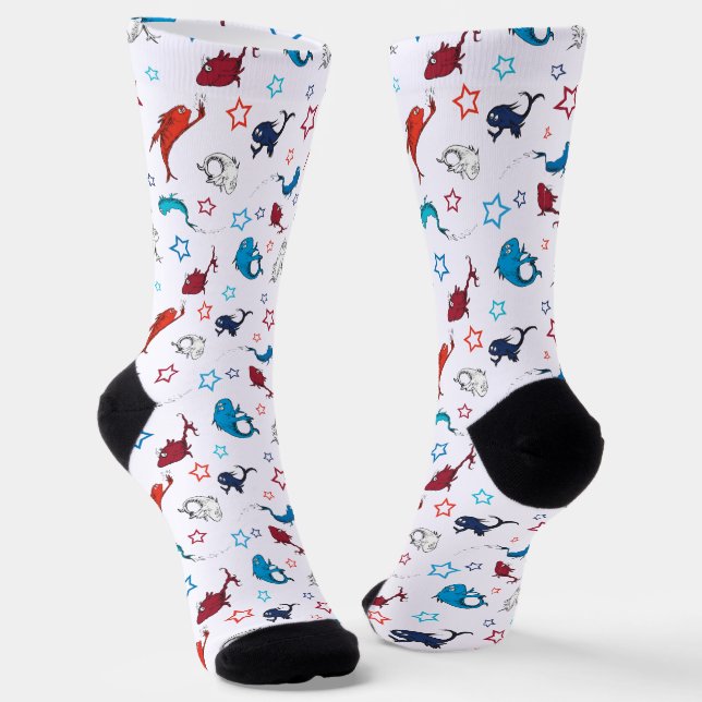 Dr. Seuss | One Fish Two Fish Star Pattern Socks (Angled)