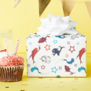 Dr. Seuss   One Fish Two Fish Star Pattern Wrapping Paper