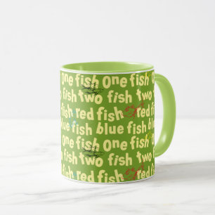 Dr. Seuss   One Fish Two Fish Typography Pattern Mug