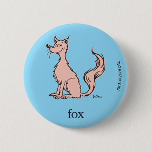 Dr. Seuss   Pink Fox 2 Inch Round Button