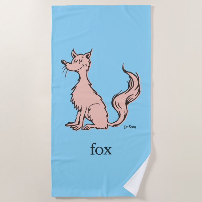 Dr. Seuss | Pink Fox Beach Towel (Front)