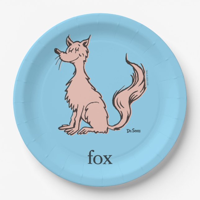 Dr. Seuss | Pink Fox Paper Plate (Front)