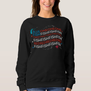 Dr. Seuss Red Fish Blue Fish US Flag Graphic Sweatshirt