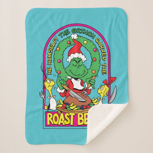 Dr. Seuss | Roast Beast Graphic Sherpa Blanket (Front)