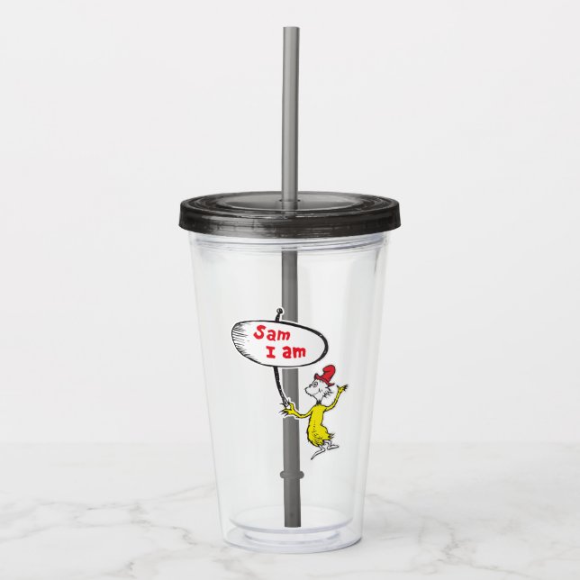 Dr. Seuss | Sam-I-Am Holding Sign Acrylic Tumbler (Front)