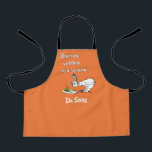 Dr. Seuss Spanish Green Eggs and Ham Apron<br><div class="desc">This design features the Spanish title for the classic Dr. Seuss story, "Huevos verdes con jamón" (Green Eggs and Ham). The artwork displays the sceptical character Guy-Am-I staring down at the iconic plate of green eggs and ham. Complete with the authentic Dr. Seuss logo at the bottom, this illustration is...</div>