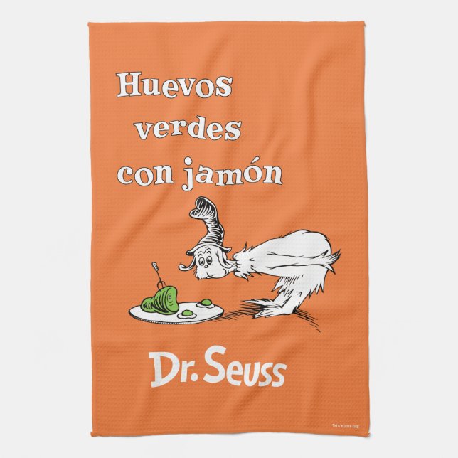 Dr. Seuss Spanish Green Eggs and Ham Kitchen Towel (Vertical)