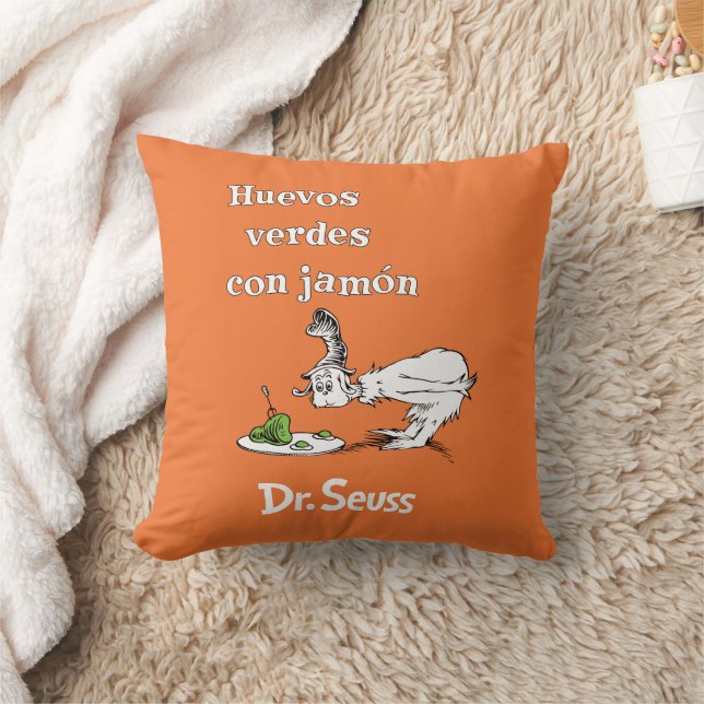 Dr. Seuss Spanish Green Eggs and Ham Throw Pillow (Blanket)