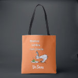 Dr. Seuss Spanish Green Eggs and Ham Tote Bag<br><div class="desc">This design features the Spanish title for the classic Dr. Seuss story, "Huevos verdes con jamón" (Green Eggs and Ham). The artwork displays the sceptical character Guy-Am-I staring down at the iconic plate of green eggs and ham. Complete with the authentic Dr. Seuss logo at the bottom, this illustration is...</div>