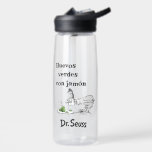 Dr. Seuss Spanish Green Eggs and Ham Water Bottle<br><div class="desc">This design features the Spanish title for the classic Dr. Seuss story, "Huevos verdes con jamón" (Green Eggs and Ham). The artwork displays the sceptical character Guy-Am-I staring down at the iconic plate of green eggs and ham. Complete with the authentic Dr. Seuss logo at the bottom, this illustration is...</div>