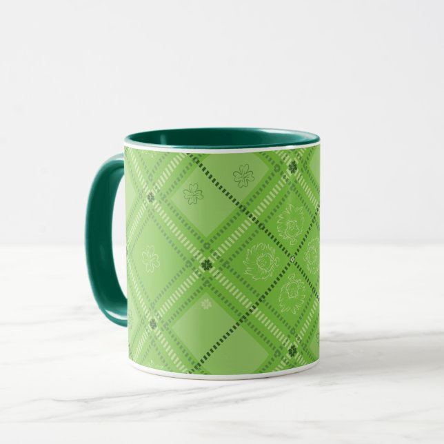 Dr. Seuss | St. Patrick's Day Plaid Pattern Mug (Front Left)