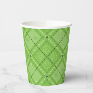 Dr. Seuss   St. Patrick's Day Plaid Pattern Paper Cups