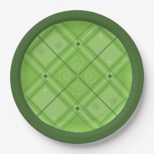 Dr. Seuss   St. Patrick's Day Plaid Pattern Paper Plate