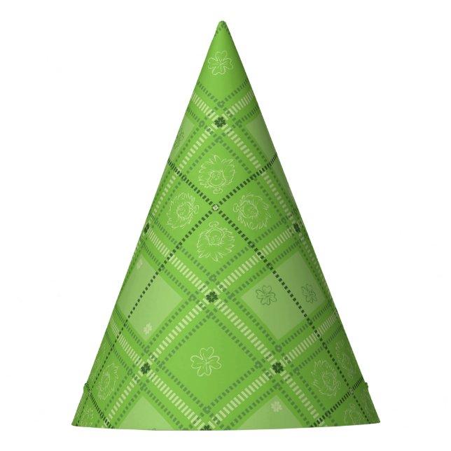 Dr. Seuss | St. Patrick's Day Plaid Pattern Party Hat (Front)