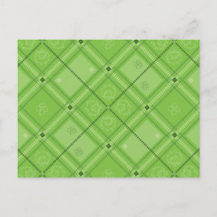Dr. Seuss   St. Patrick's Day Plaid Pattern Postcard