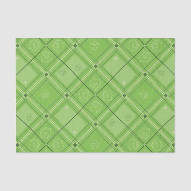 Dr. Seuss | St. Patrick's Day Plaid Pattern Tissue Paper (Front)