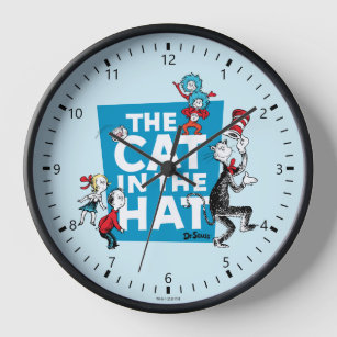 Dr. Seuss   The Cat in the Hat Logo - Characters Clock