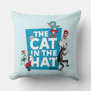 Dr. Seuss   The Cat in the Hat Logo - Characters Throw Pillow