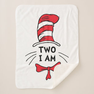 Dr. Seuss   The Cat in the Hat - Two I Am Birthday Sherpa Blanket