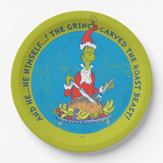 Dr. Seuss | The Grinch | Christmas Roast Beast Paper Plate (Front)