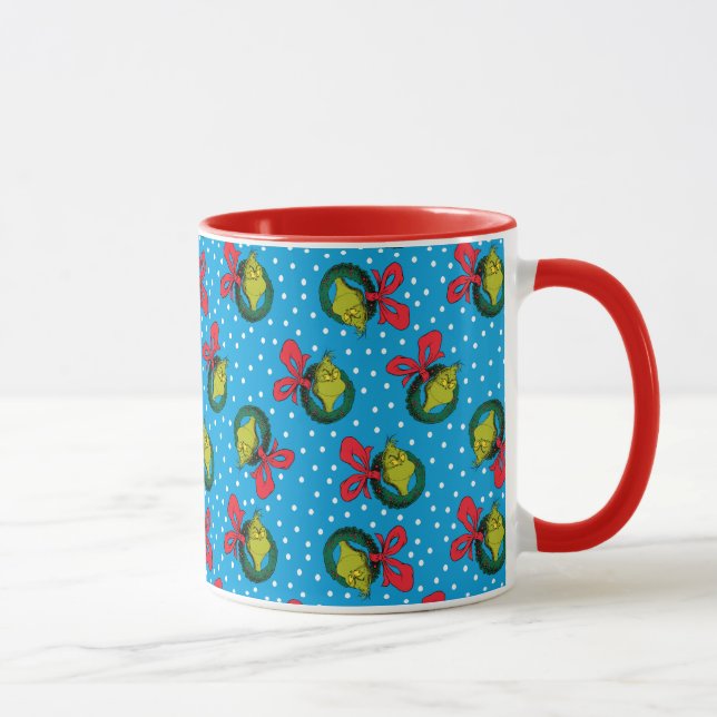 Dr. Seuss | The Grinch | Christmas Wreath Pattern Mug (Right)