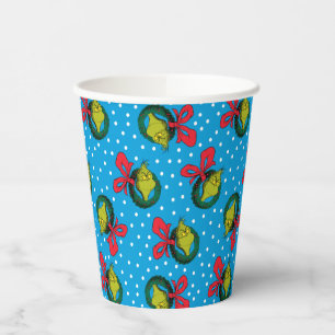Dr. Seuss   The Grinch   Christmas Wreath Pattern Paper Cups