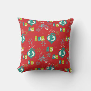 Dr. Seuss   The Grinch - Ho Ho Hum Pattern Throw Pillow