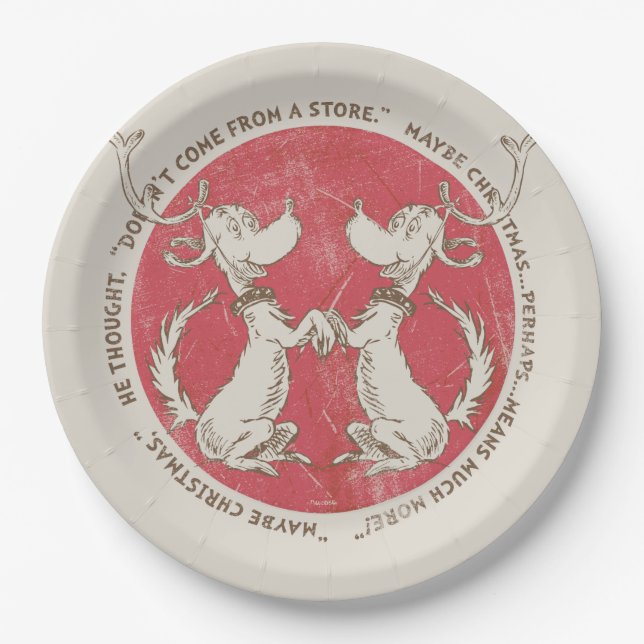 Dr. Seuss | The Grinch | Max - Christmas Quote Paper Plate (Front)