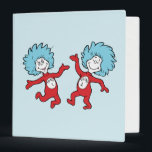Dr. Seuss Thing 1 and Thing 2 Character Binder<br><div class="desc">This officially licensed Dr. Seuss product features a classic, vibrant illustration of the mischievous duo, Thing 1 and Thing 2, from the iconic book The Cat in the Hat. The design showcases the lively pair mid-dance, complete with their signature wild blue hair, bright red jumpsuits, and circular name emblems on...</div>