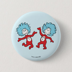 Dr. Seuss Thing 1 and Thing 2 Character Inch Round Button