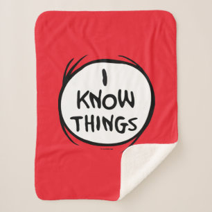 Dr. Seuss   Thing 1 Thing 2 - I Know Things Sherpa Blanket