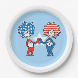 Dr. Seuss   Thing 1 Thing 2 Patriotic Graphic Paper Plate